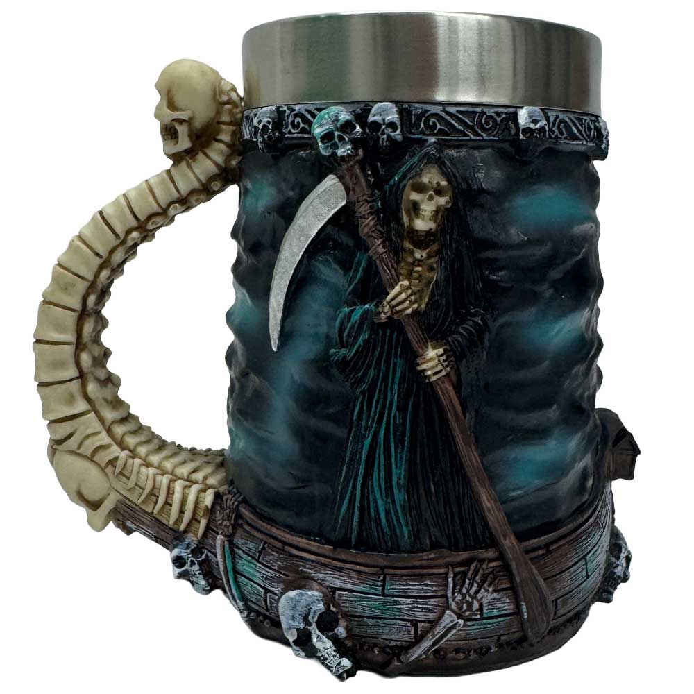 Grim Reaper Tankard – Large Gothic Mug with Cloaked Death Design