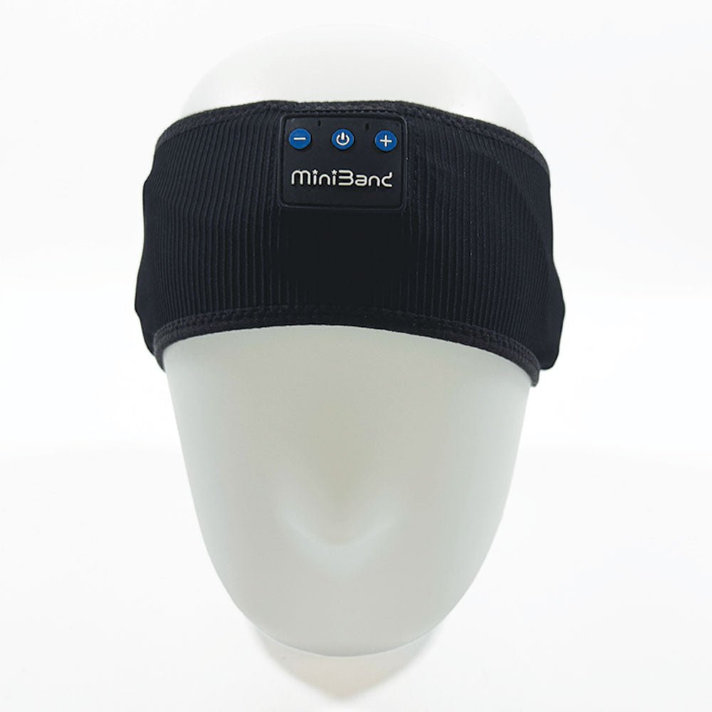 MiniBand Bluetooth Headset Sweatband – USB-C Rechargeable, Stretch Fabric, Removable Module, 10h Battery Life