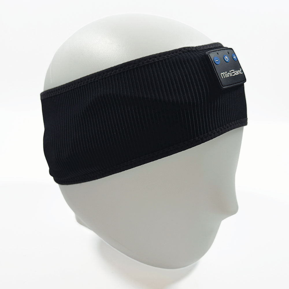MiniBand Bluetooth Headset Sweatband – USB-C Rechargeable, Stretch Fabric, Removable Module, 10h Battery Life