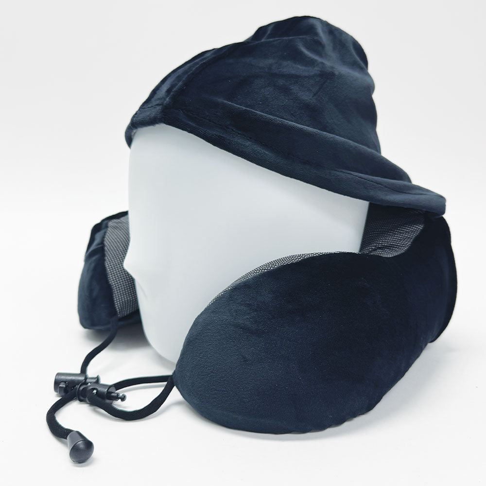 MiniBand Travel Neck Pillow with Hoodie – USB‑C, Bluetooth 5.3, 10h Battery