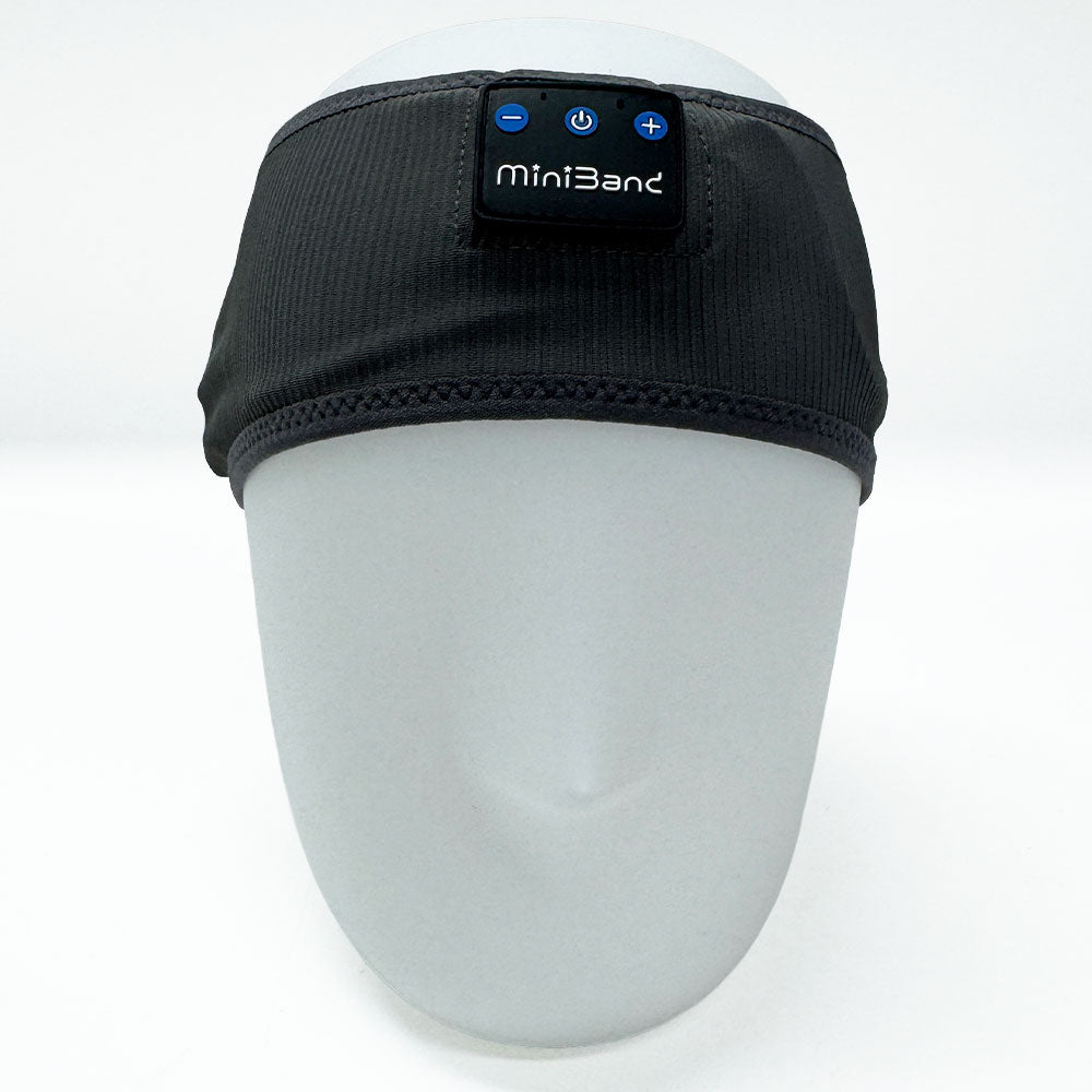 MiniBand Bluetooth Headset Sweatband – USB-C Rechargeable, Stretch Fabric, Removable Module, 10h Battery Life