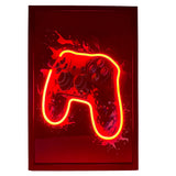 Neon Gaming Controller Wall Art – Vibrant Splatter Style