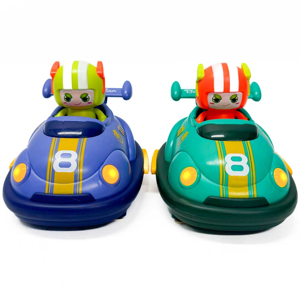 Two-Player RC Bumper Car Battle Set – 2.4G, Lights, Music, Ejecting Drivers