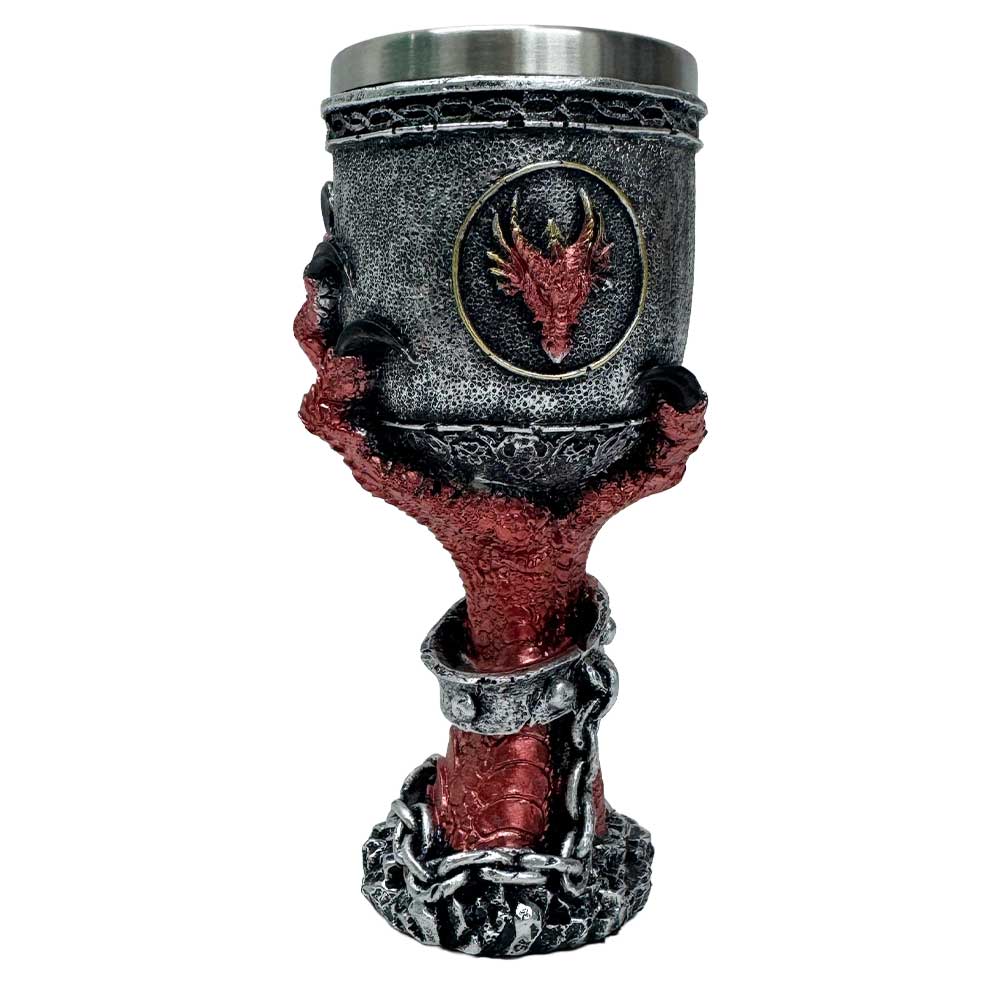 Red Dragon Claw Goblet – Gothic Fantasy Chalice with Stainless Steel Liner