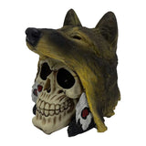 Wolf Headdress Tribal Fantasy Skull Resin Collectible