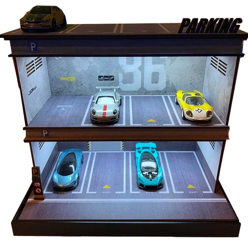1:64 Scale Double Deck Model Car Parking Garage image 4