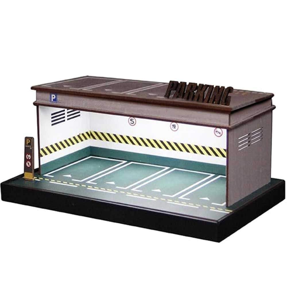 1:64 Scale Model Car Parking Garage - Green image