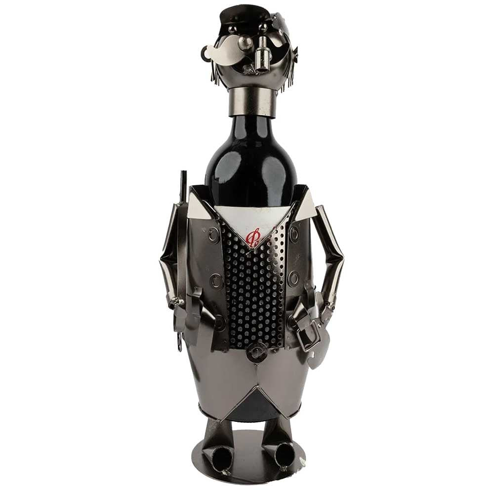 Metal Wine Holder - Gentleman w/pipe image 0