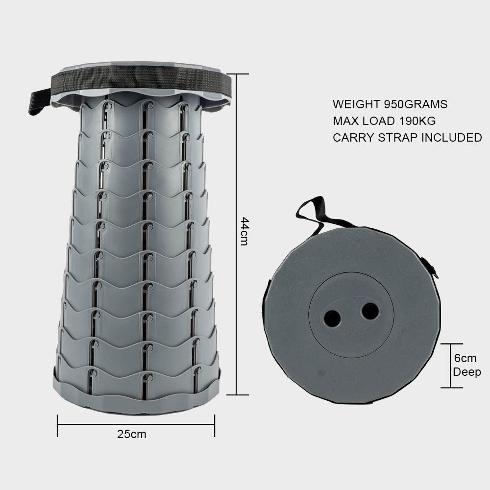 Lightweight Collapsible Telescopic Stool - Grey image