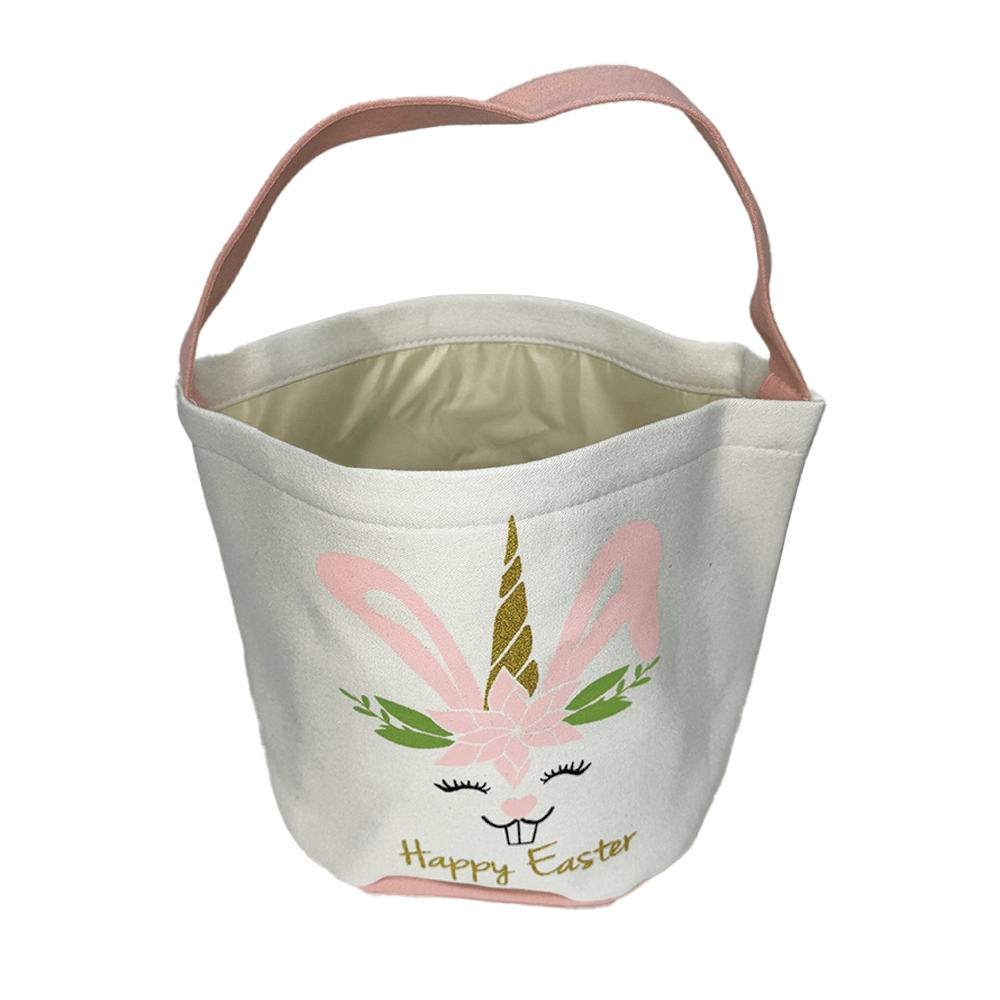 Unicorn Happy Easter Bunny Basket - Pink image
