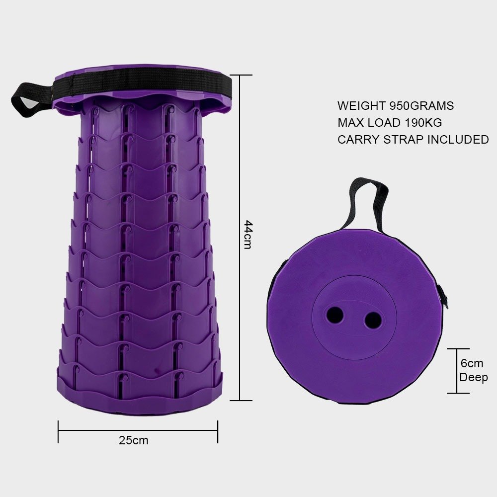 Lightweight Collapsible Telescopic Stool - Purple image