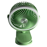 Clip-On & Desktop Rechargeable Fan with Night Light (3 Speeds, 360° Tilt)
