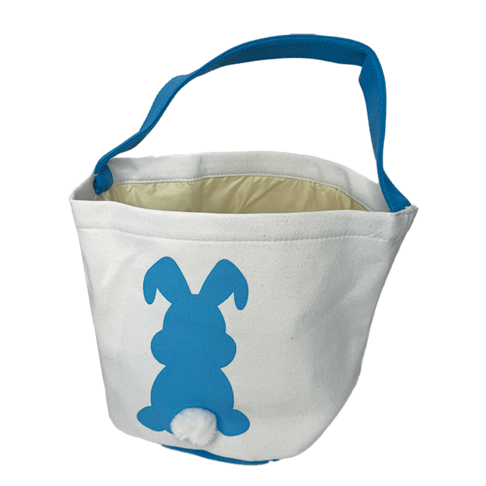Silhouette Easter Bunny Canvas Basket with Fluffy Tail image 4