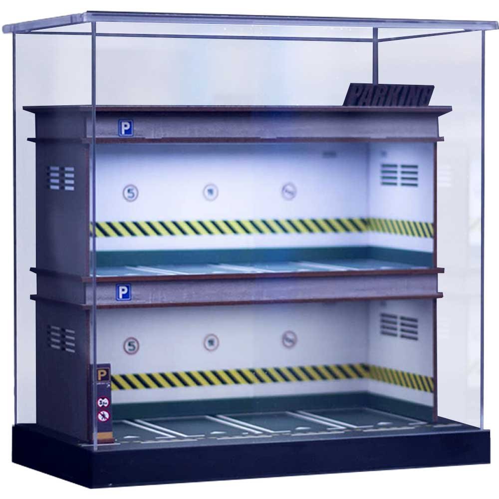 1:64 Scale Double Deck Model Car Parking Garage - Green image