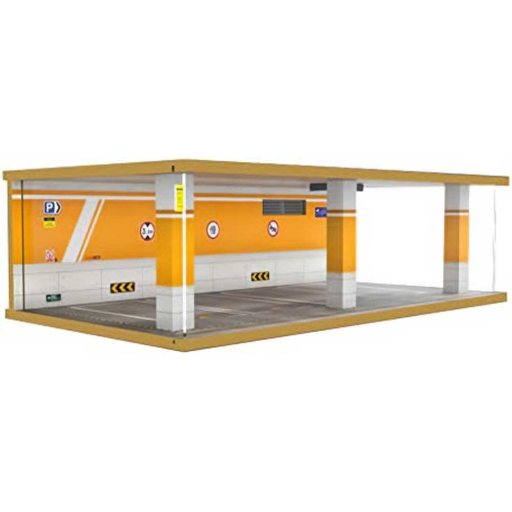 1:24 Scale Model Car Parking Garage - 4 Car - Orange image