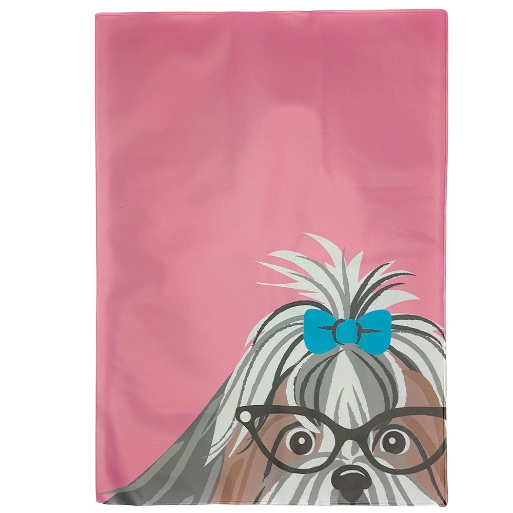 Dog with Glasses A4 Book Cover – School Buzz Edition image 0