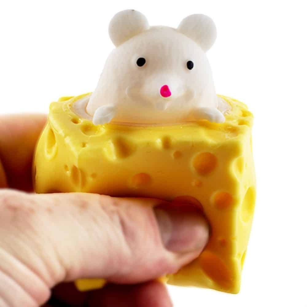 Squishy Toy Mouse In Cheese - White image
