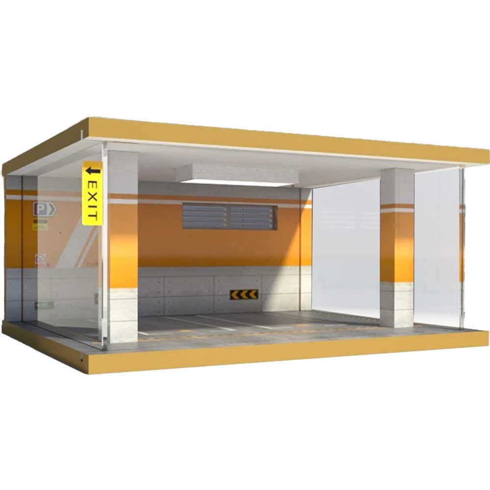 1:24 Scale Model Car Parking Garage - 2 Car - Orange image