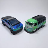 Metallic Pull Back Van & Truck Toy Cars – Retro Van or Futuristic Truck – 6 Colour Variants
